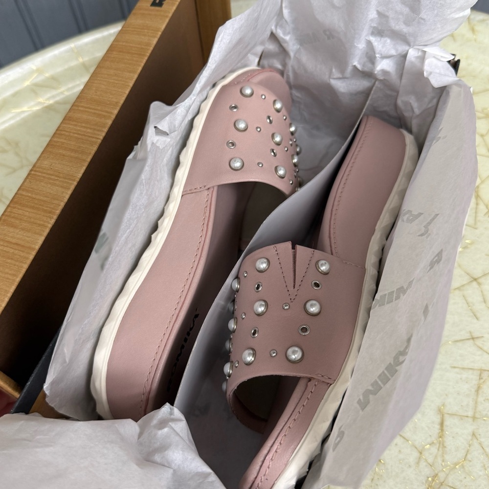 Romika Josef Seibel Florenz Studded Sandals Pink Pearl Slide EU 37/ 6.5-7.0 - Picture 11 of 12